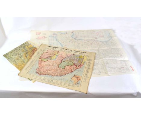 WWII RAF/SOE silk escape map of zones of France, 2nd edition, dated March 1944, scale 1:2,000,000, together with further RAF 