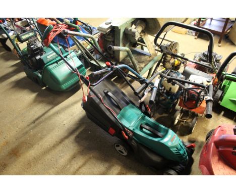 A Bosch Rotak 370ER electric rotary garden lawn mower 
