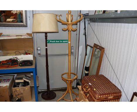 A bentwood hat and coat stand