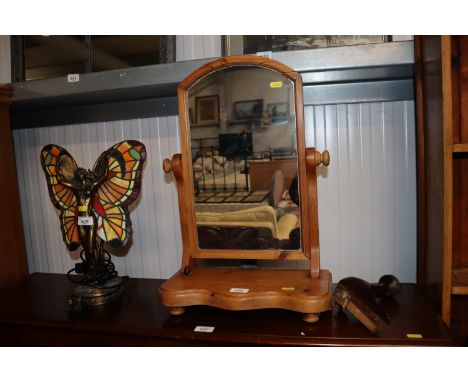 A pine swing framed toilet mirror 