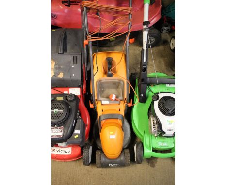 A Flymo Chevron 32V electric rotary garden lawn mower