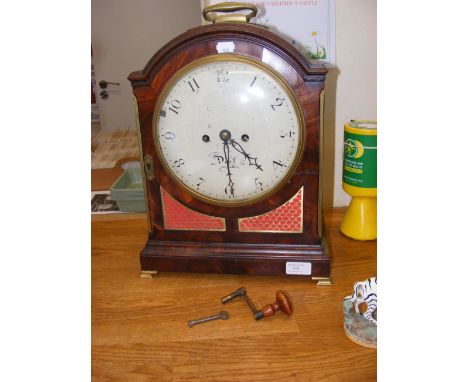 A regency twin fusee bracket clock in mahogany case - 40cm high with brass fretwork CONDITION REPORT Our team of trusted expe