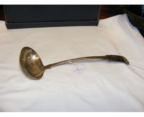 A Scottish silver ladle - 34cms long