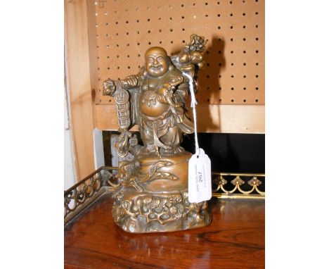 A bronze Buddha figure - 18cms high