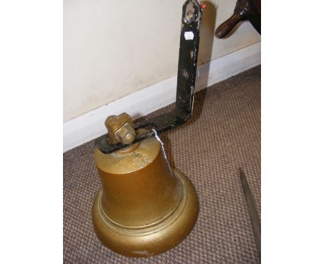 An old bronze ships bell with the GR cypher - 25cms high