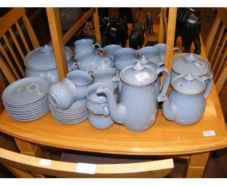A quantity of Denby 'Blue Dawn' pattern tea and tableware 