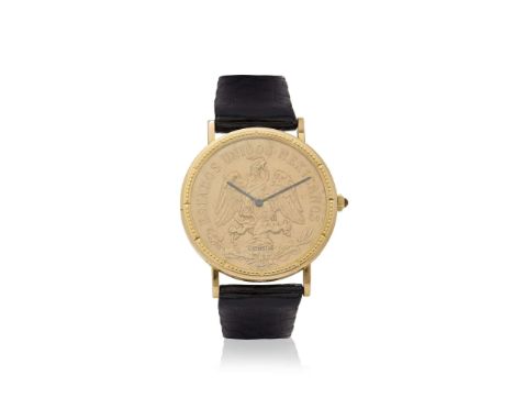  Corum. An unusual 18k gold mechanical coin watch Mexican 50 Pesos 1821-1929, Ref.8717/58, Movement No.78456, with London 18k