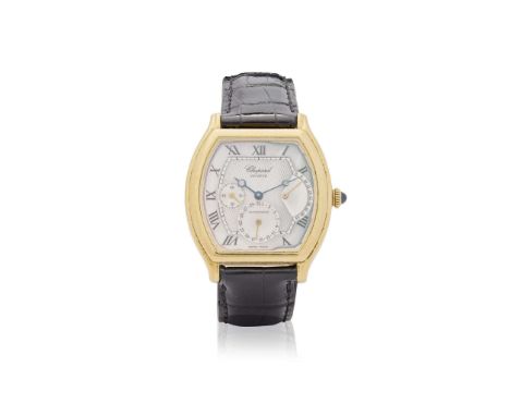 Chopard. An elegant 18k gold automatic tonneau-shape wristwatch with date and power reserve Power Reserve. Ref.16/2248, Seri