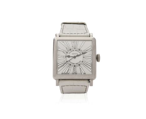  Franck Muller. An 18k white gold automatic square wristwatch 'Relief' Ref.6000 H SC DT 'Master Square', No.165, made circa 2