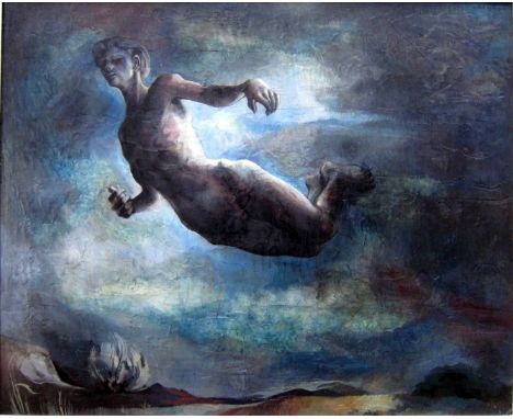 MICHAEL AYRTON [1921-75]. Sleeper in Flight, 1943. oil on board, signed. 60 x 74 cm [overall including frame 81 x 93 cm]. Pro