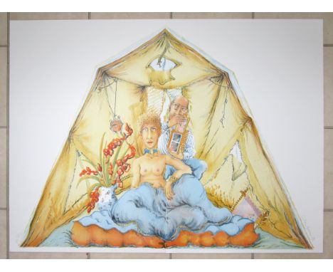 ANTHONY GREEN RA [b. 1939] Mary's Box and Anthony's Tent, 1988.diptych lithograph on two sheets, edition of 75, published and