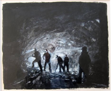 DAVID BEZ Miners Working. pastel, signed. 56 x 49 cm. Framed. Provenance: Alpha Art Gallery, Edinburgh [£1250]; Private colle