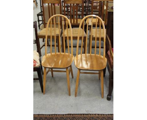 Pair of Ercol style hoop back chairs
