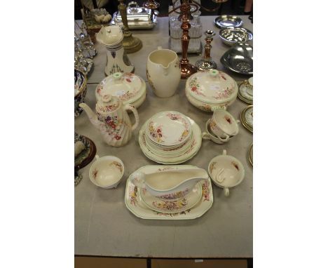 A quantity of floral design Copeland Spode dinner wares