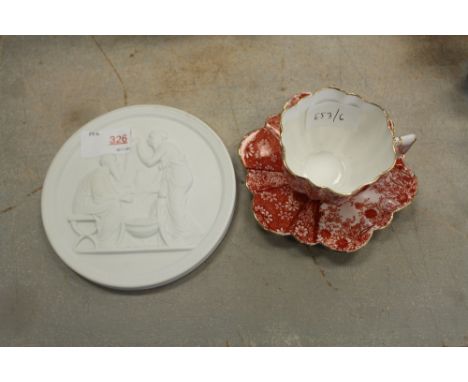 Wileman Shelley cup & saucer + Royal Copenhagen plaque