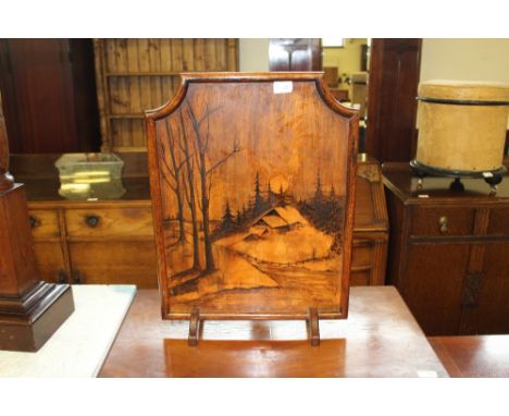 Painted oak firescreen