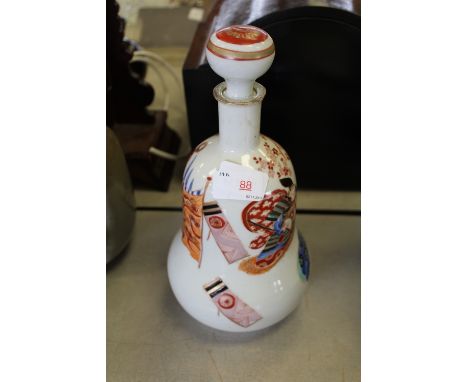 Japanese Kutani sake decanter & stopper, character marks to base