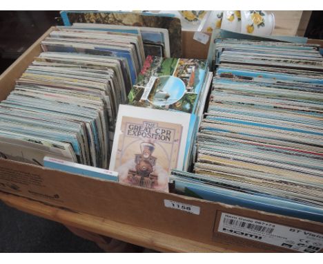 A box of vintage postcards