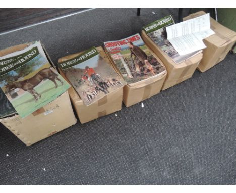 A collection ogf vintage magiazines including Horse and Hound and Shooting Times 