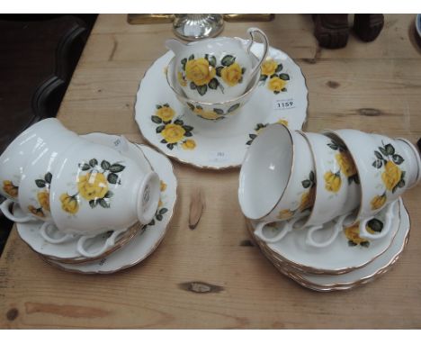 A part vintage tea service, Royal Vale, Yellow rose pattern