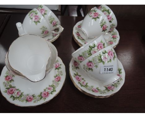 A part tea service, Colclough (rose design)