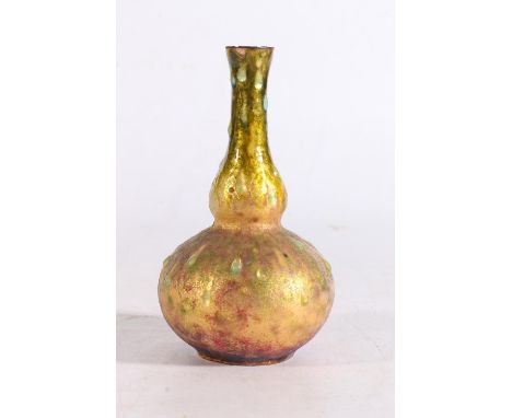 PAUL BONNAUD (1876-1953), a French Art Nouveau enamel bottle vase, the interior of the rim signed 'P Bonnaud Limoges', 15cm t