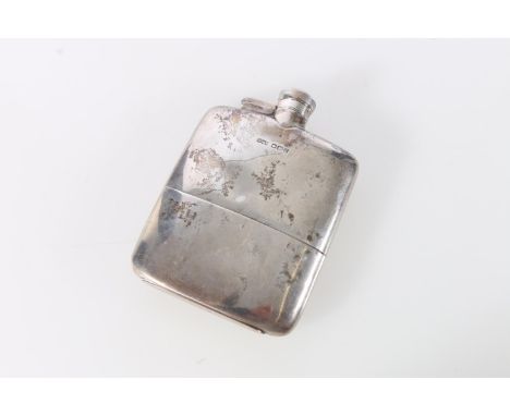 George V sterling silver hip flask, with detachable cup, James Dixon &amp; Sons Ltd, Sheffield, 1922, 197g. 