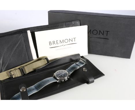 Gent's Bremont Chronometer wristwatch, watch model ALTI-ZT/BK, serial number ZT/12107, with Cosc certificate. Appears to work