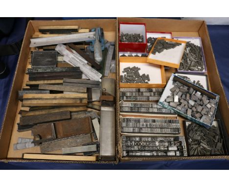 A large collection of typesetters letter type for printing also books on the subject including Mechanick Exercises on the Who