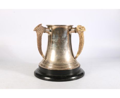 Sterling silver trophy of tyg form, Lauderdale Hunt, Point to Point, Farmers Race, 24th March 1931, won by Sloe Gin, owned an