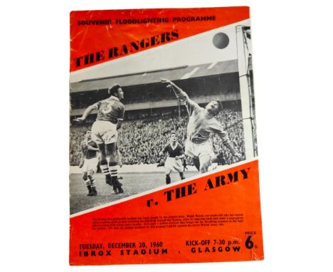 RANGERS V BRITISH ARMY PROGRAMME 1960 