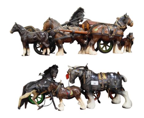 QUANTITY OF MODEL HORSES AND CARTS