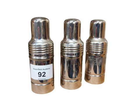 SET OF 3 ART DECO TRAVELLING SCENT BOTTLES 