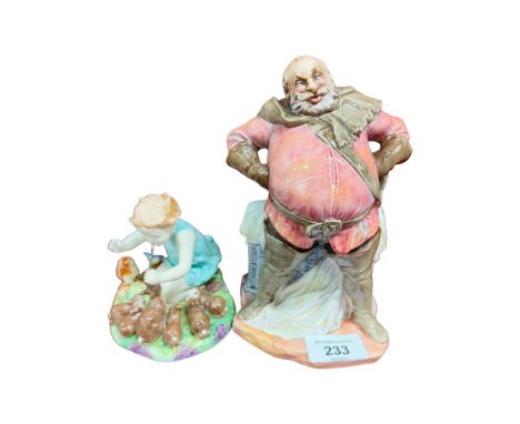 WORCESTER FIGURE WOOD DANCE AND DOULTON FALSTAFF 