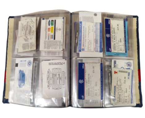 LARGE FOLDER OF OLD RANGERS F.C TICKET STUBS 