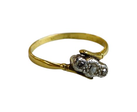 18 CARAT GOLD &amp; 3 STONE DIAMOND RING 