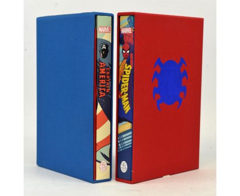 Marvel Heroes: Captain America and Spider-Man - a pair of slipcased first edition hardback books, Selected and introduced by 