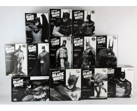 Batman: Black and White boxed Limited-Edition statues (DC Direct 2005-2008)  a group of twelve hand-painted, cold-cast porcel