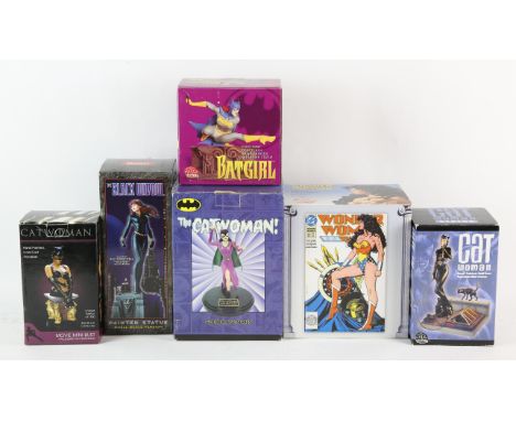 Comic-Book Heroines  a group of six boxed hand-painted statues, includes, Catwoman DC Direct 6 Limited Edition Movie mini-bus