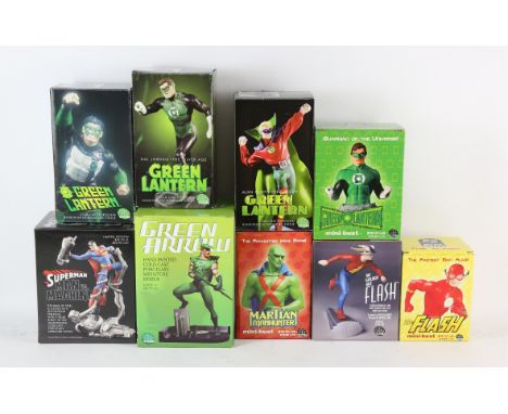 Comic-Book Heroes  a group of nine boxed DC Direct hand-painted statues and mini-busts, includes, three DC Direct Green Lante