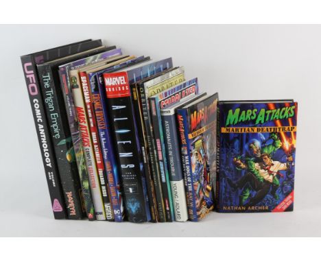 Aliens, Space and related- a group of fourteen first edition hardback books and graphic novels, includes, VERHELDEN (Mark). A