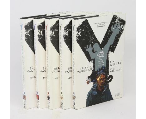 VAUGHAN (Brian K.). The Last Man, Deluxe edition, complete in 5 volumes, colour comic-strip illustrations by Pia Guerra, cove