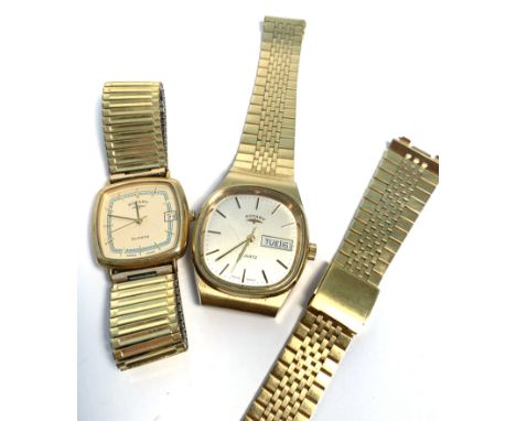 Mixed Lot: comprising two various gold plated and stainless steel Rotary quartz centre seconds calendar wrist watches, togeth