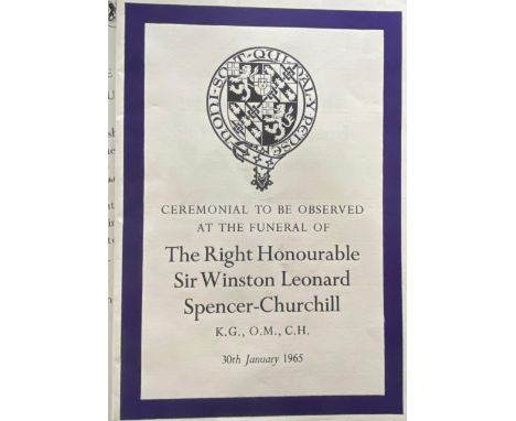 SIR WINSTON CHURCHILL. State Funeral Ephemera, c. 1965. *CR Good condition for age. Envelope has light damage.