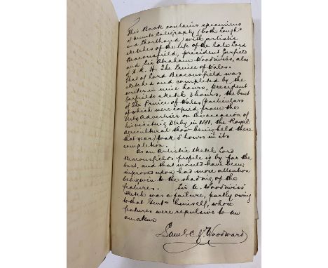 SAMUEL WOODWARD. An Album of Photographs and Correspondence, c. 1881. *CR Very light scuffing to leather.
