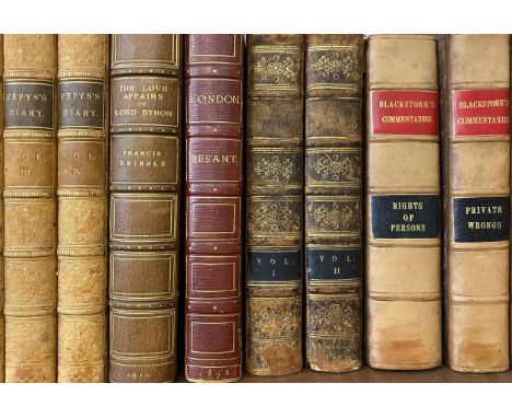 JOHN EVELYN. Memoirs, 5 volumes, 1827 and 34 others, leather bindings. *CR (i) extremities rubbed (ii) occasional light stain