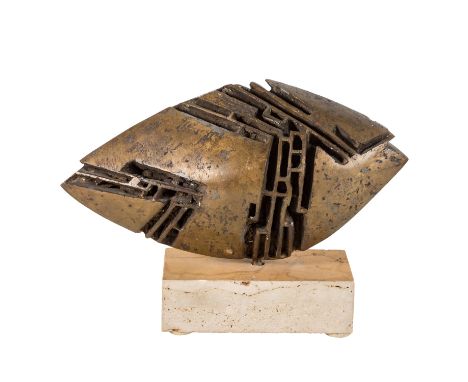 YASUDA, HARUHIKO, attribuiert (1930-2018), "Ohne Titel", abstrakte Skulptur, Bronze, teilw. durchbrochen gearbeitet, an der u