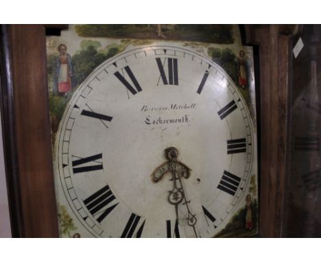Barwise Mitchell of Cockermouth, longcase clock with oak and mahogany crossbanded case, 30 hr movement with single weight and