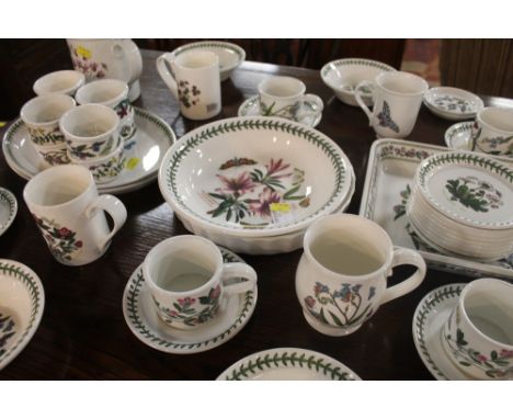 A Portmeirion part dinner service, comprising teapot, jug, cups, saucers, bowls, pepper pot, ladle etc 