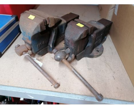 Two work bench vices 